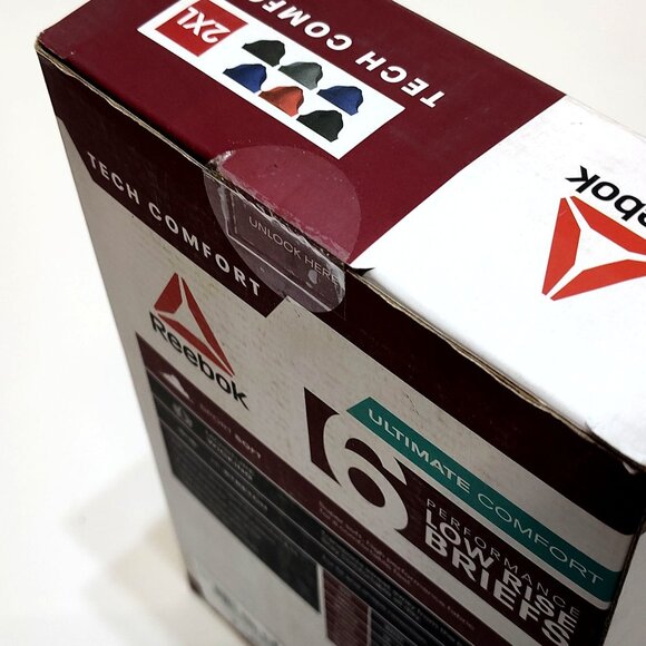 Reebok Performance Low Rise Briefs Men's 2XL 6-Pack Moisture Wicking Comfort NIB - Picture 6 of 7